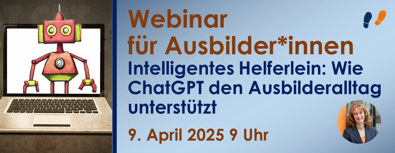 Titelbild zum Webinar für Ausbilder*innen: ChatGPT für den Ausbilderalltag